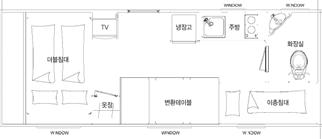 캐라반 평면도 및 면적도